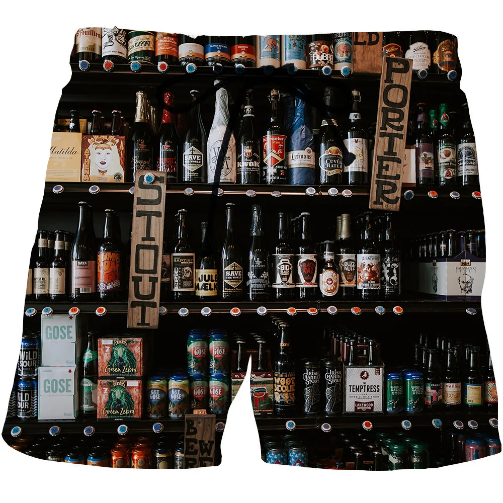 

2021 Beer shorts 3d Print Men's Beach Shorts Casual Shorts Boardshorts Summer Swimming Shorts/trunks Obesity shorts streetwear