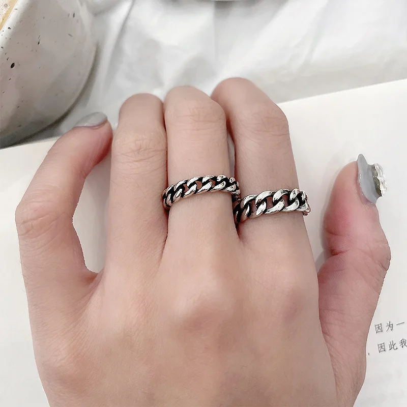 New Retro Thick 925 Silver Plated Chain Rings For Women Accessories Vintage Ladies Ring Party Jewelry Trend 2022 Girl Gifts
New Retro Thick 925 Silver Plated Chain Rings For Women Accessories Vintage Ladies Ring Party Jewelry Trend 2022 Girl Gifts
