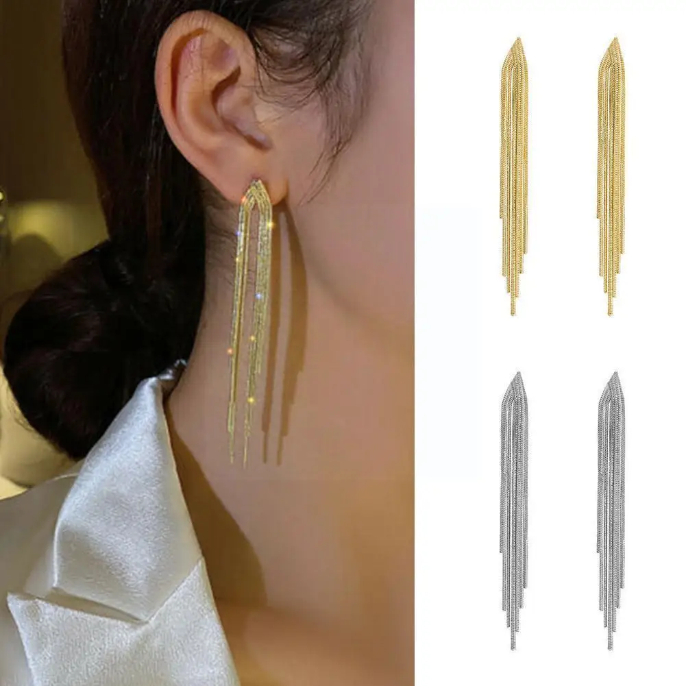 Long Tassel Earrings Metal Chain Sexy Punk Street Party Golden Present Day Gifts Silver Earrings Earrings Valentine's Birth V5A6
Long Tassel Earrings Metal Chain Sexy Punk Street Party Golden Present Day Gifts Silver Earrings Earrings Valentine's Birth V5A6