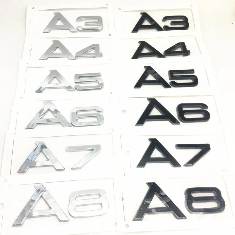 3D наклейка из АБС-пластика эмблема для стайлинга автомобиля значок А3 A4 A5 A6 A7 A8 Q3 Q5