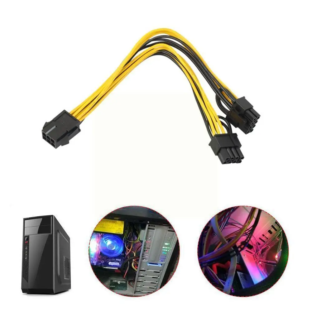 1Pcs PCI-Express PCIE 6 Pin To Dual 8 (6+2) Pin VGA Power Cable 20cm Adapter Supply Breakout Video Graphic Extension Cord C V1E6
1Pcs PCI-Express PCIE 6 Pin To Dual 8 (6+2) Pin VGA Power Cable 20cm Adapter Supply Breakout Video Graphic Extension Cord C V1E6