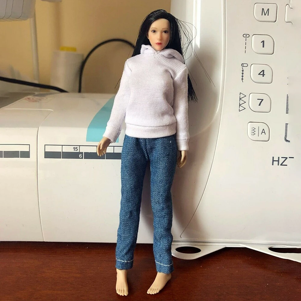 Women Clothes 1/12 White Hoodie and Jeans Suit for 6" PH Female Action Figure Toy
Women Clothes 1/12 White Hoodie and Jeans Suit for 6" PH Female Action Figure Toy