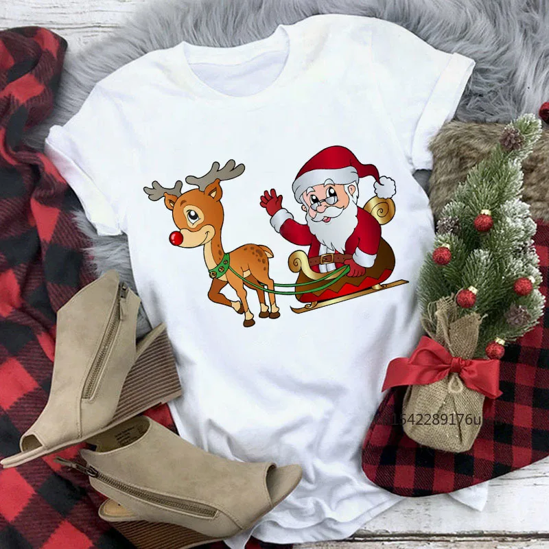 New Kawaii Santa Claus Women T Shirt Fashion Christmas Harajuku Short Sleeve Female T-shirt White Tops Clothes
New Kawaii Santa Claus Women T Shirt Fashion Christmas Harajuku Short Sleeve Female T-shirt White Tops Clothes