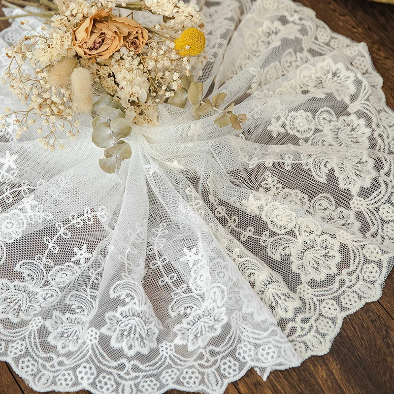 Luxury Apricot Cotton Lace Fabric 22cm Wide Floral Embroidery White Ribbons Trim For Diy Crafts Needlework Sewing Accessories 1Y
Luxury Apricot Cotton Lace Fabric 22cm Wide Floral Embroidery White Ribbons Trim For Diy Crafts Needlework Sewing Accessories 1Y