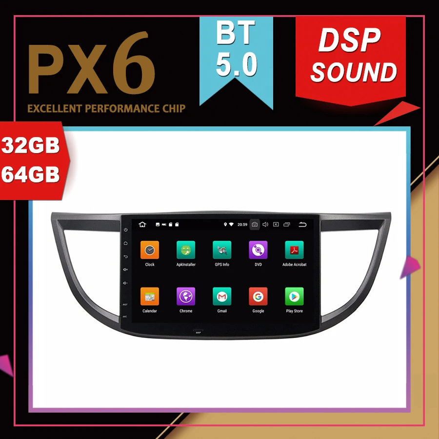 Автомобильный мультимедийный GPS PX6 с отличной производительностью Android 9 0 для HONDA