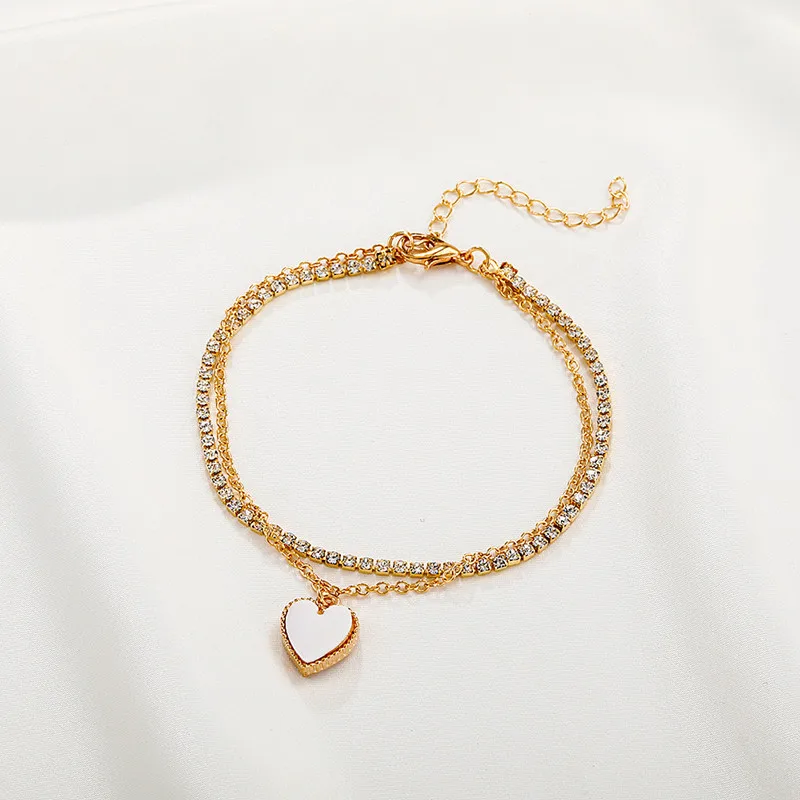 Creativity Double Heart Bracelet with pendants trend vintage Zircon Box chain Women's bracelets ins style charms Women jewelry
Creativity Double Heart Bracelet with pendants trend vintage Zircon Box chain Women's bracelets ins style charms Women jewelry
