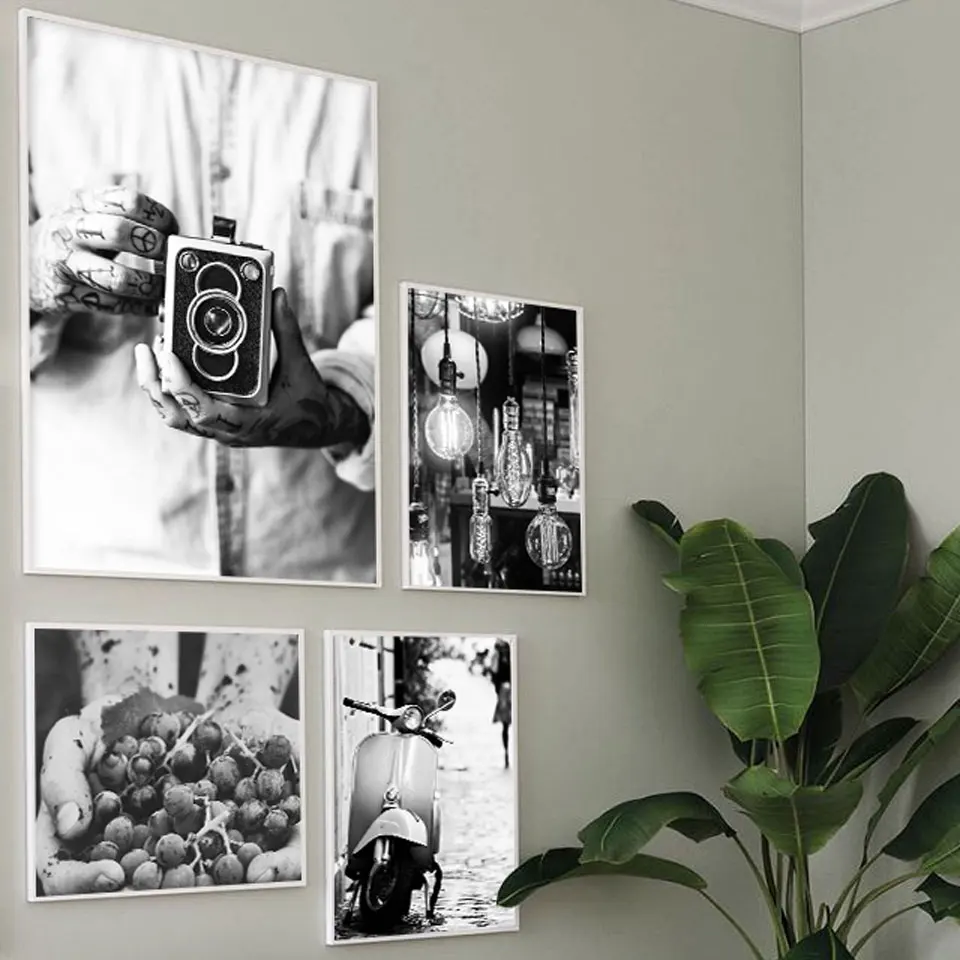 Vintage Street Scooter Poster Black White Hands with Camera Fruit Wall Art Canvas Painting Modern Wall Pictures for Living Room
Vintage Street Scooter Poster Black White Hands with Camera Fruit Wall Art Canvas Painting Modern Wall Pictures for Living Room