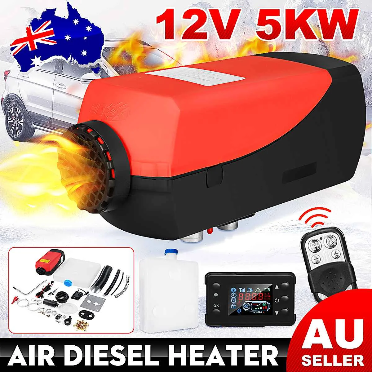 Car Heater 5KW 12V Air Diesels Heater Parking Heater With Remote Control LCD Monitor for RV, Motorhome , Trucks, Boats
Car Heater 5KW 12V Air Diesels Heater Parking Heater With Remote Control LCD Monitor for RV, Motorhome , Trucks, Boats