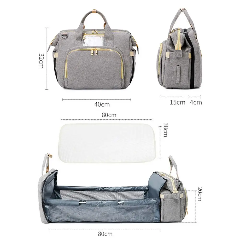 Diaper Bags USB Backpack Foldable Sunscreen Baby Bed Crib Bag Insulation Nursing Stroller Bag With Changing Mat Reflective Strip 
Diaper Bags USB Backpack Foldable Sunscreen Baby Bed Crib Bag Insulation Nursing Stroller Bag With Changing Mat Reflective Strip