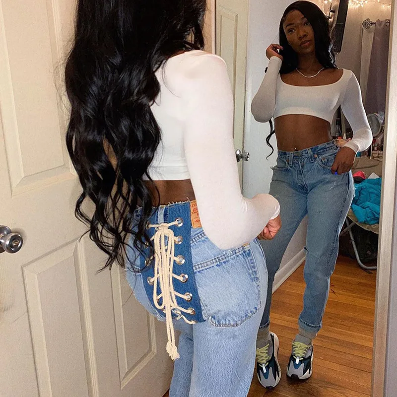 2021 Summer New Popular Women's Fashion Slim Fit Versatile Middle Waist Contrast Color Corns Strap Tight Jeans Pencil Pants
2021 Summer New Popular Women's Fashion Slim Fit Versatile Middle Waist Contrast Color Corns Strap Tight Jeans Pencil Pants