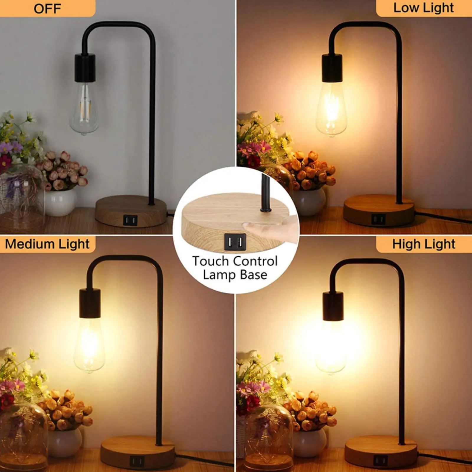 Multifunctional Table Light Night Light Soft Lighting Bedside Reading Lamp with 2 USB Ports 3 Level Brightness Touch Switch
Multifunctional Table Light Night Light Soft Lighting Bedside Reading Lamp with 2 USB Ports 3 Level Brightness Touch Switch