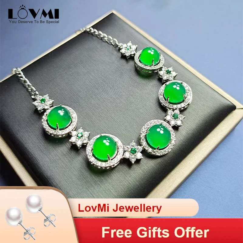 Luxury 925 Silver Green Jade Emerald Round Gemstone Flower Crystal Women Strand Bracelets For Wedding Party Jewelry Accessories
Luxury 925 Silver Green Jade Emerald Round Gemstone Flower Crystal Women Strand Bracelets For Wedding Party Jewelry Accessories