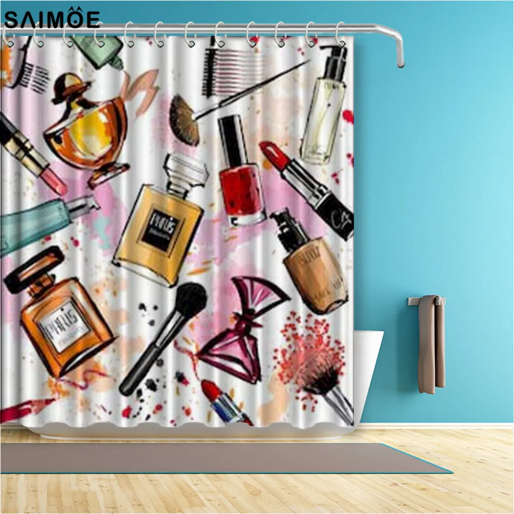 Fashion Makeup Perfume Cosmetics Seamless Pattern Shower Curtains Polyester Fabric Bath Curtain Shower Curtain Sets
Fashion Makeup Perfume Cosmetics Seamless Pattern Shower Curtains Polyester Fabric Bath Curtain Shower Curtain Sets