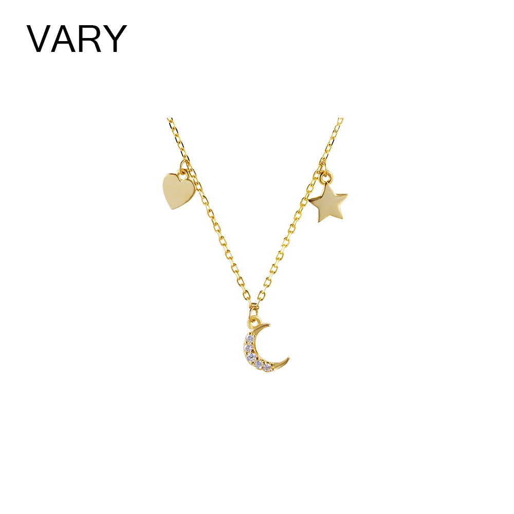 VARY Silver Chain 925 Genuine 18k Gold Jewelry Star Heart Print Fashion Necklace Moon Love Unique Jewelry
VARY Silver Chain 925 Genuine 18k Gold Jewelry Star Heart Print Fashion Necklace Moon Love Unique Jewelry