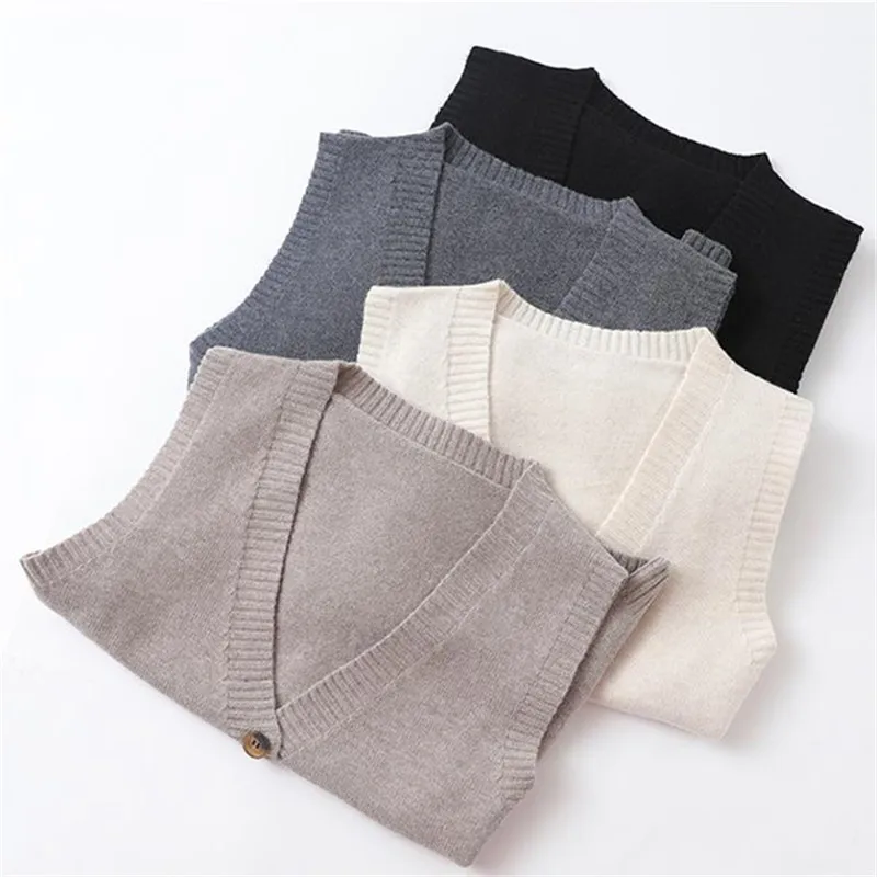 Женский Однотонный свитер-жилет без рукавов с V-образным вырезом
Женский Однотонный свитер-жилет без рукавов с V-образным вырезом