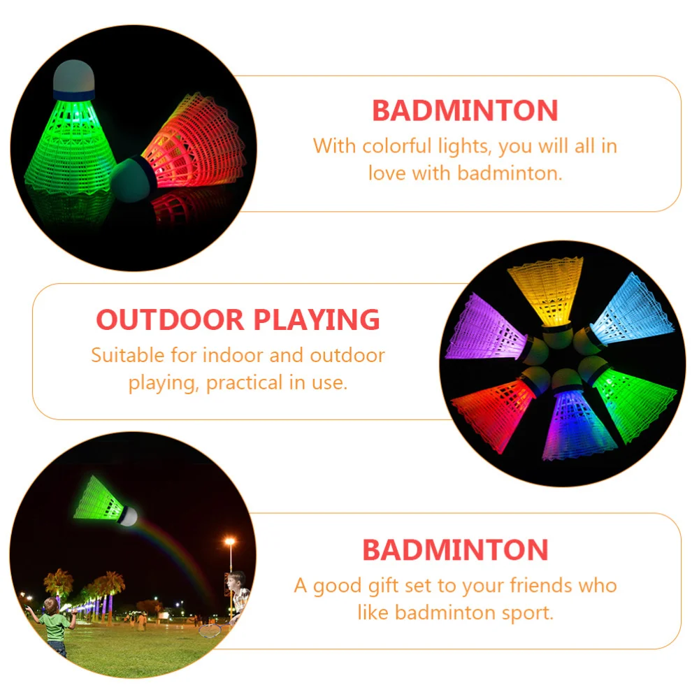 6 Pcs Unique Luminous Badminton Glowing Shuttlecocks Badminton (White Blue)
6 Pcs Unique Luminous Badminton Glowing Shuttlecocks Badminton (White Blue)