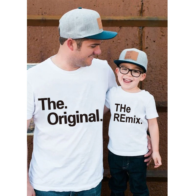 Оригинальный комплект для семьи Remix футболка папы мамы детей детское боди