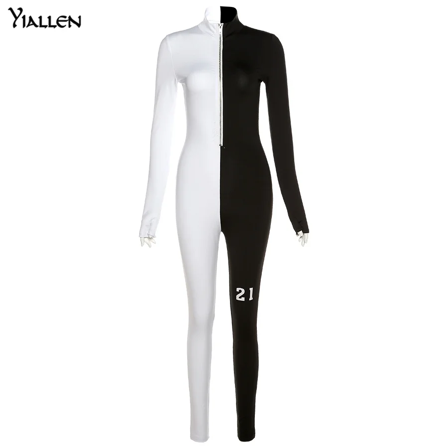 Yiallen Splicing Printing Jumpsuit Women Long Sleeve Skinny Stretch Overall Female Hot Casual Simple One Piece Streetwear 
Yiallen Splicing Printing Jumpsuit Women Long Sleeve Skinny Stretch Overall Female Hot Casual Simple One Piece Streetwear