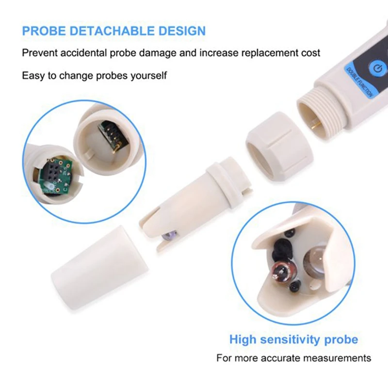 3 In 1 PH/ORP/TEMP Tester ORP-3569 PH Meter with Backlight Digital Water Quality Monitor Waterproof Conductivity Tester
3 In 1 PH/ORP/TEMP Tester ORP-3569 PH Meter with Backlight Digital Water Quality Monitor Waterproof Conductivity Tester