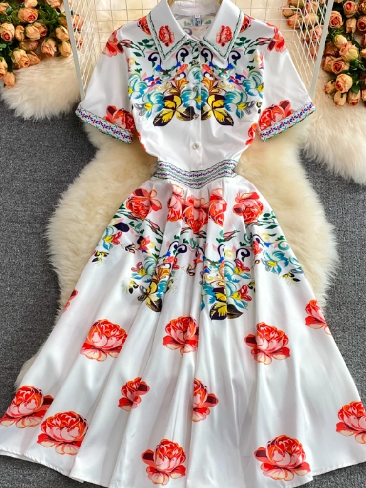 Aibeautyer New Summer Casual Floral Print Button Short Lady Dress A Line Polo Collar Single Breasted Women Dresses
Aibeautyer New Summer Casual Floral Print Button Short Lady Dress A Line Polo Collar Single Breasted Women Dresses