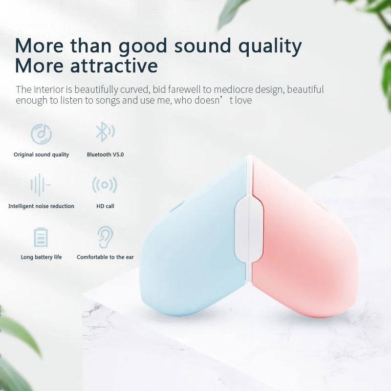 TWS Bluetooth 5.0 Earphones Charging Box Wireless Headphone HIFI Stereo Sports Waterproof Earbuds Love Headsets With Microphone
TWS Bluetooth 5.0 Earphones Charging Box Wireless Headphone HIFI Stereo Sports Waterproof Earbuds Love Headsets With Microphone