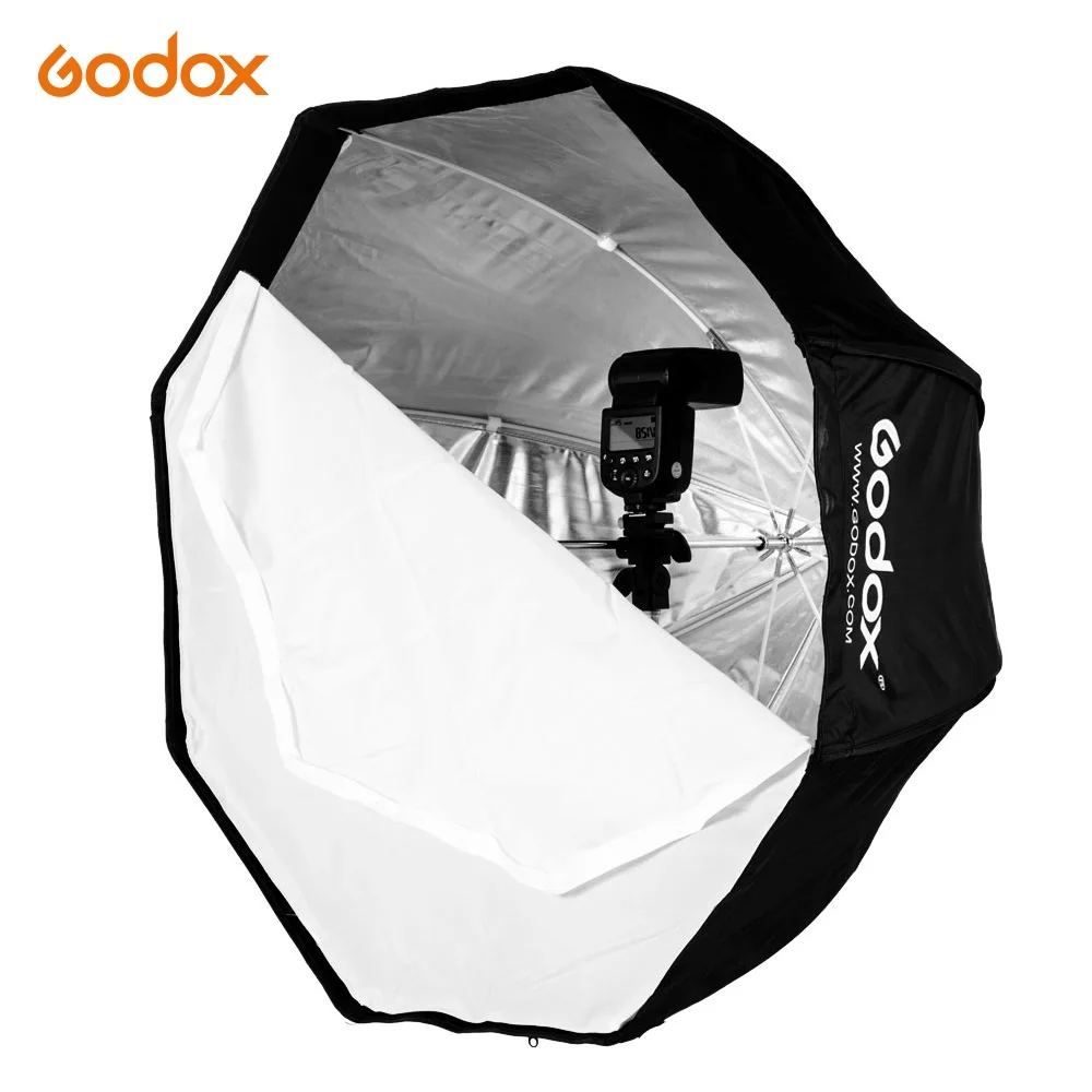

Зонт GODOX восьмиугольный 120 см, аксессуары для фотостудии, софтбокс с отражателем для вспышки Speedlite, портативный светильник тбокс