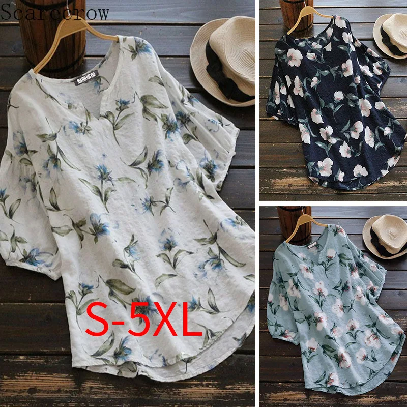 Cotton Linen Floral Print V-neck Short-Sleeved Top Blouse Shirt and Blouse Casual Tops Plus Size Women Clothing Blouse Women
Cotton Linen Floral Print V-neck Short-Sleeved Top Blouse Shirt and Blouse Casual Tops Plus Size Women Clothing Blouse Women