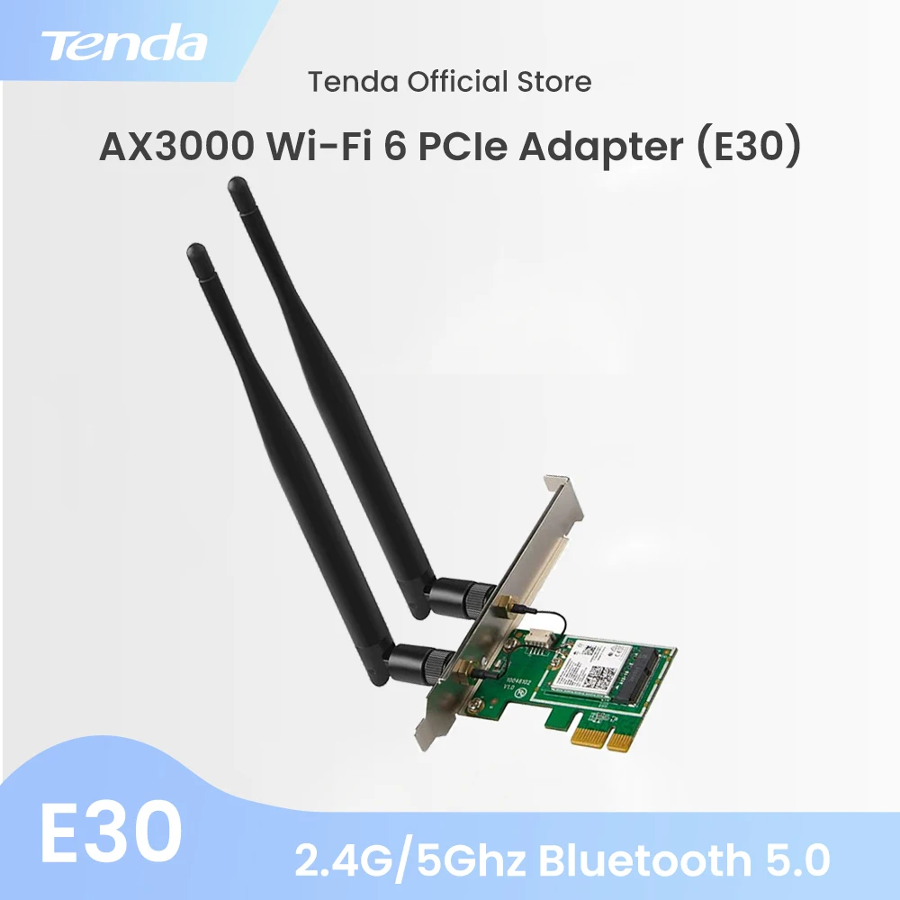 Фото Tenda AX3000 WiFi 6 E30 беспроводной адаптер Intel PCIe 2 4G/5 ГГц Wifi PCIE двухдиапазонный сетевая