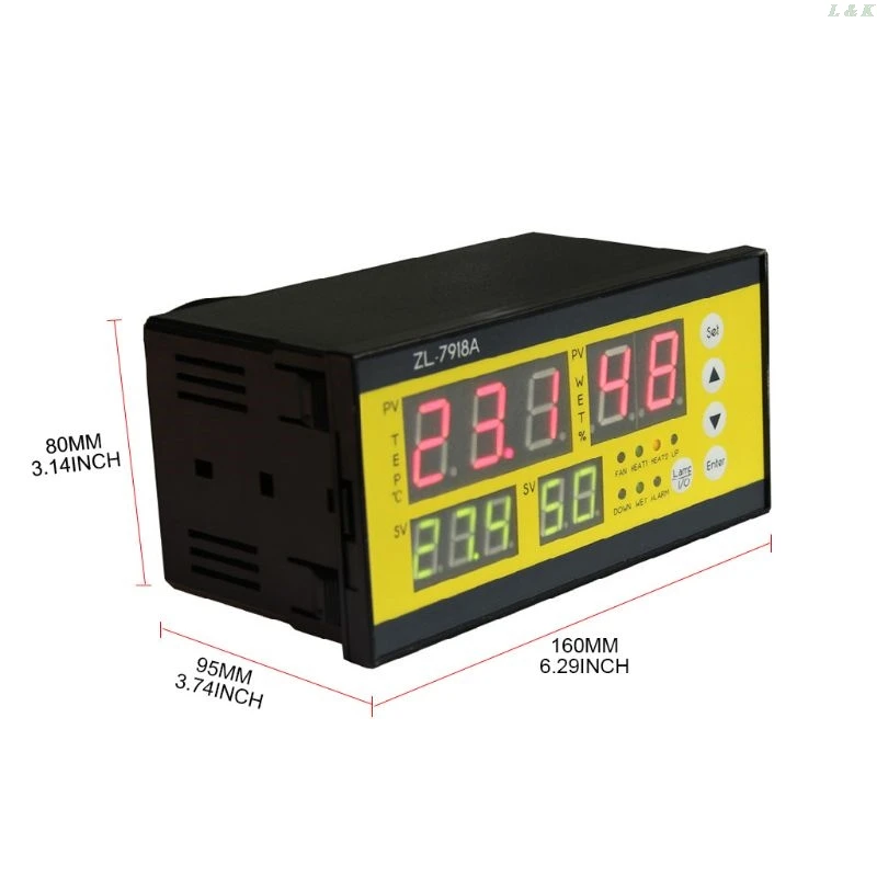 ZL-7918A Automatic Incubator Controller 100-240V LCD Tem Humidity Control XM 18 PXPC