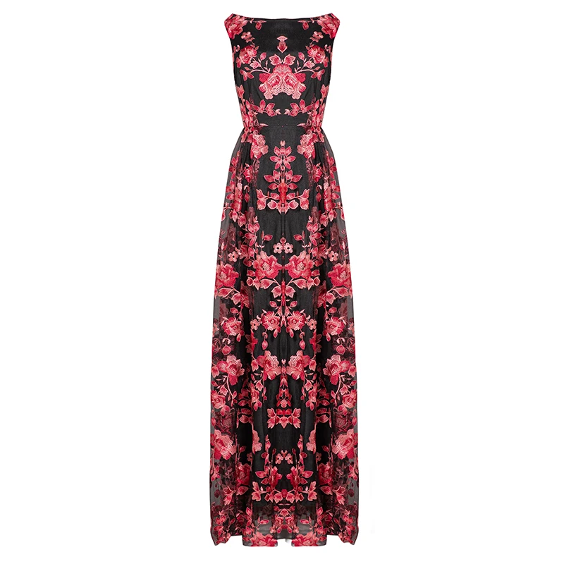 women clothes red dress for Christmas party voile embroidered floral dress slash neck floor length long ball gown dresses
women clothes red dress for Christmas party voile embroidered floral dress slash neck floor length long ball gown dresses