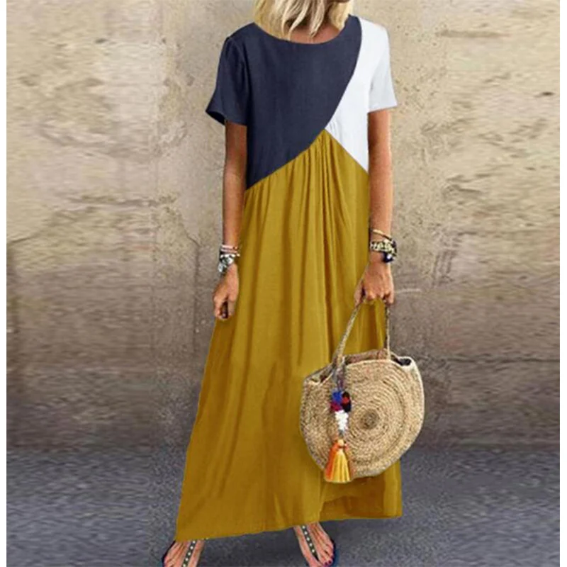 2021 Women Dresses Long maxi dresses for women casual dress Beach Patchwork Color Loose Casual Plus Size Dress
2021 Women Dresses Long maxi dresses for women casual dress Beach Patchwork Color Loose Casual Plus Size Dress