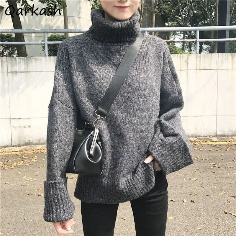 Pullovers Women Pure Streetwear Knitwear Fit Turtleneck Thicker Warm Basic Korean Winter Sweater All-match Leisure Harajuku Cozy
Pullovers Women Pure Streetwear Knitwear Fit Turtleneck Thicker Warm Basic Korean Winter Sweater All-match Leisure Harajuku Cozy