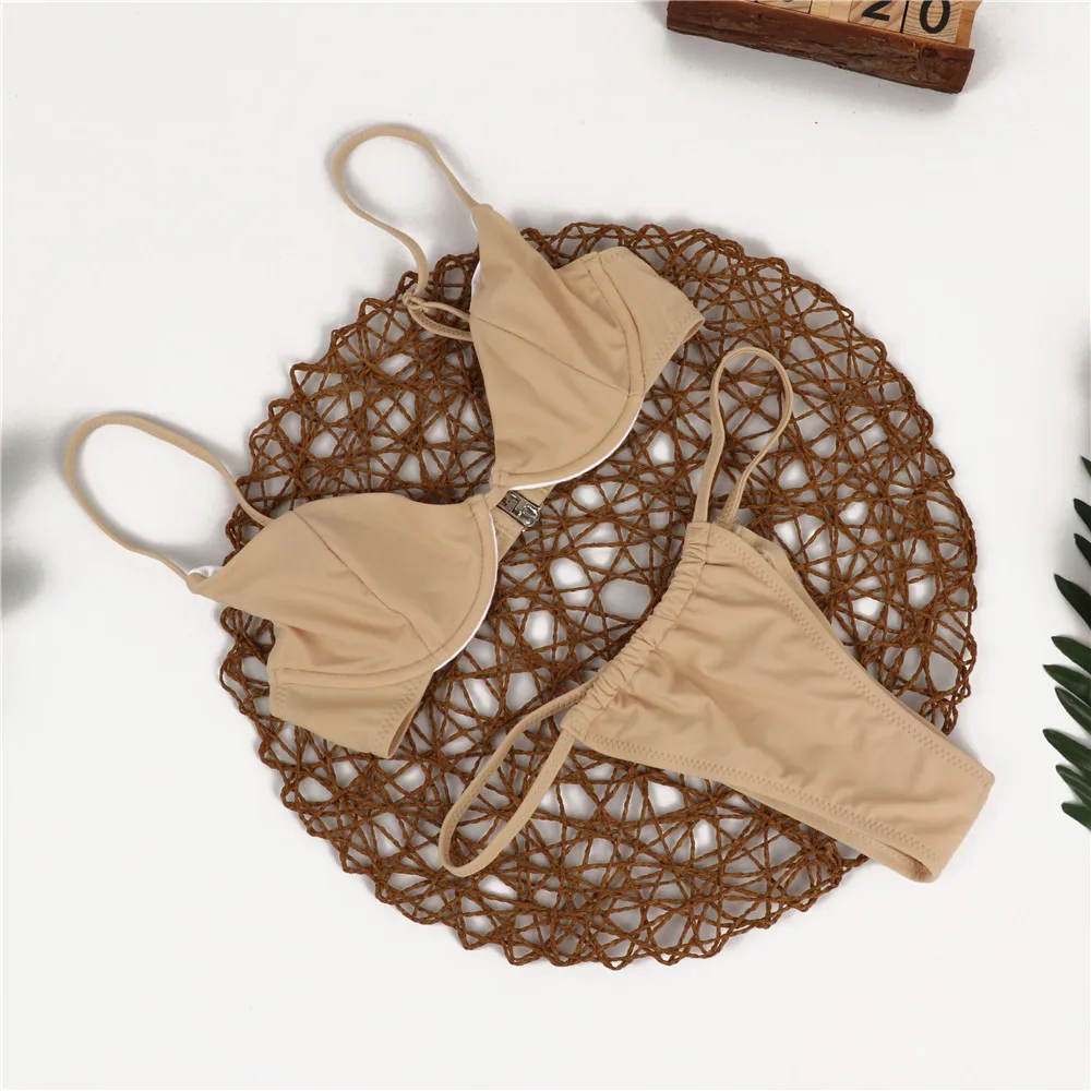 2020 Women's Fashion Bikini Sexy Off Shoulder Swimsuit Simple Thong Swim Set Steel Ring Chestless Pad Gather Sling Swimming Set
2020 Women's Fashion Bikini Sexy Off Shoulder Swimsuit Simple Thong Swim Set Steel Ring Chestless Pad Gather Sling Swimming Set