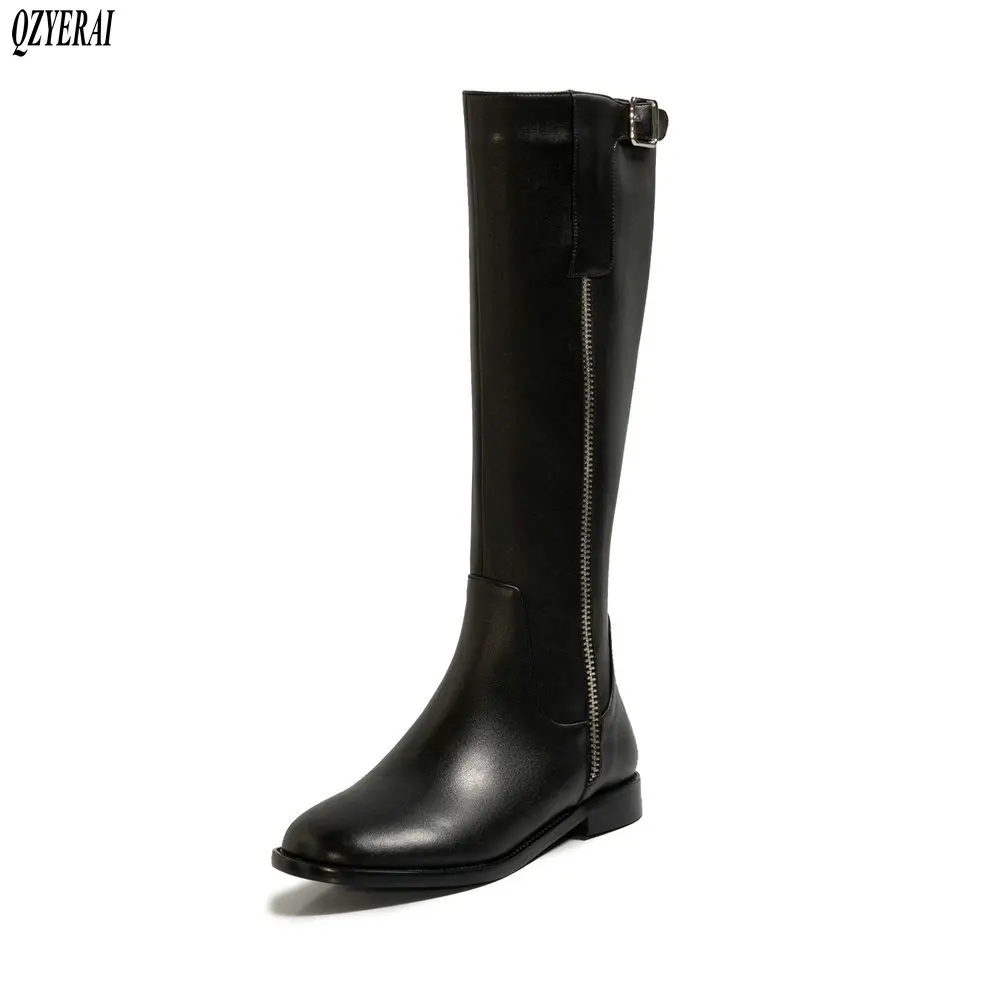 QZYERAI The knee boots Female boots Genuine leather black Women's boots Autumn winter Women's shoes Size 34-40
QZYERAI The knee boots Female boots Genuine leather black Women's boots Autumn winter Women's shoes Size 34-40