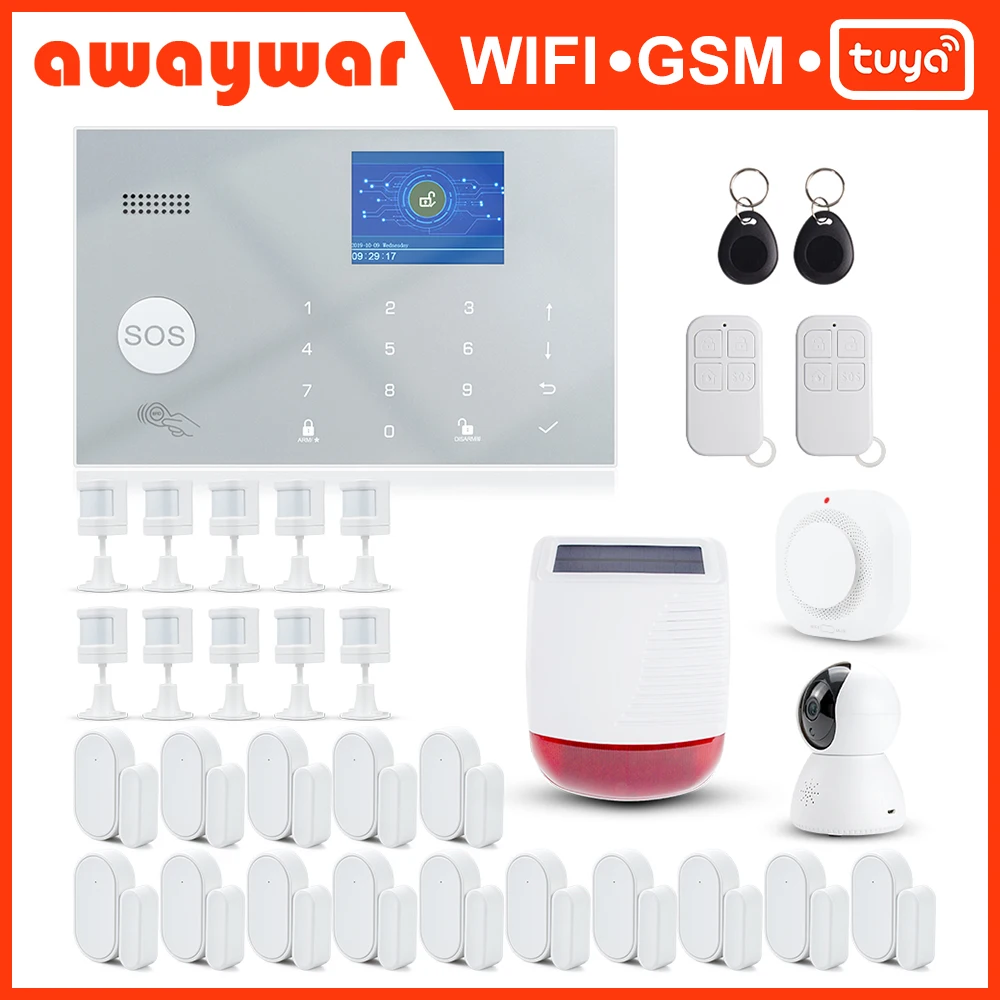 Система сигнализации Awaywar Tuya 433 МГц беспроводной Wi Fi GSM RFID комплект безопасности