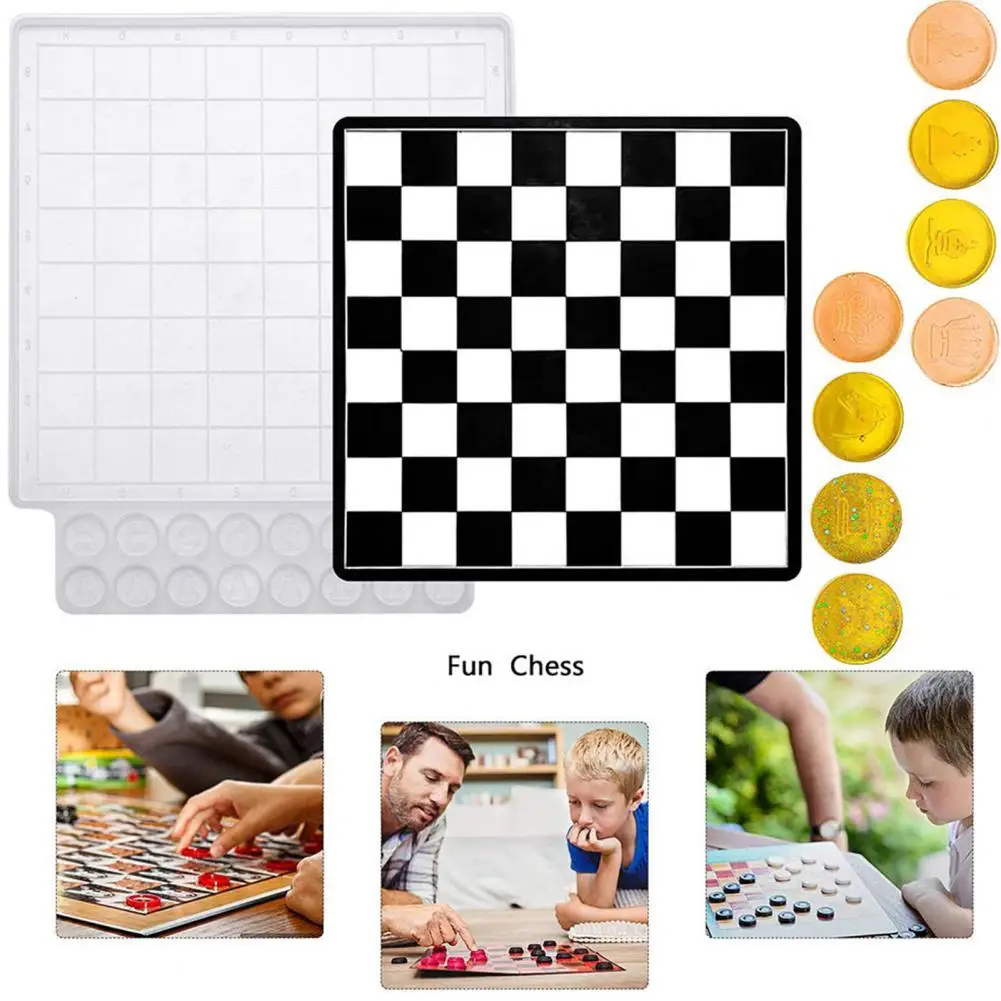 Checkers Mold Eco-friendly Easy to Release White Color Parent-child Fun Chess Game Board Toy Silicone DIY Crystal Epoxy Mould
Checkers Mold Eco-friendly Easy to Release White Color Parent-child Fun Chess Game Board Toy Silicone DIY Crystal Epoxy Mould