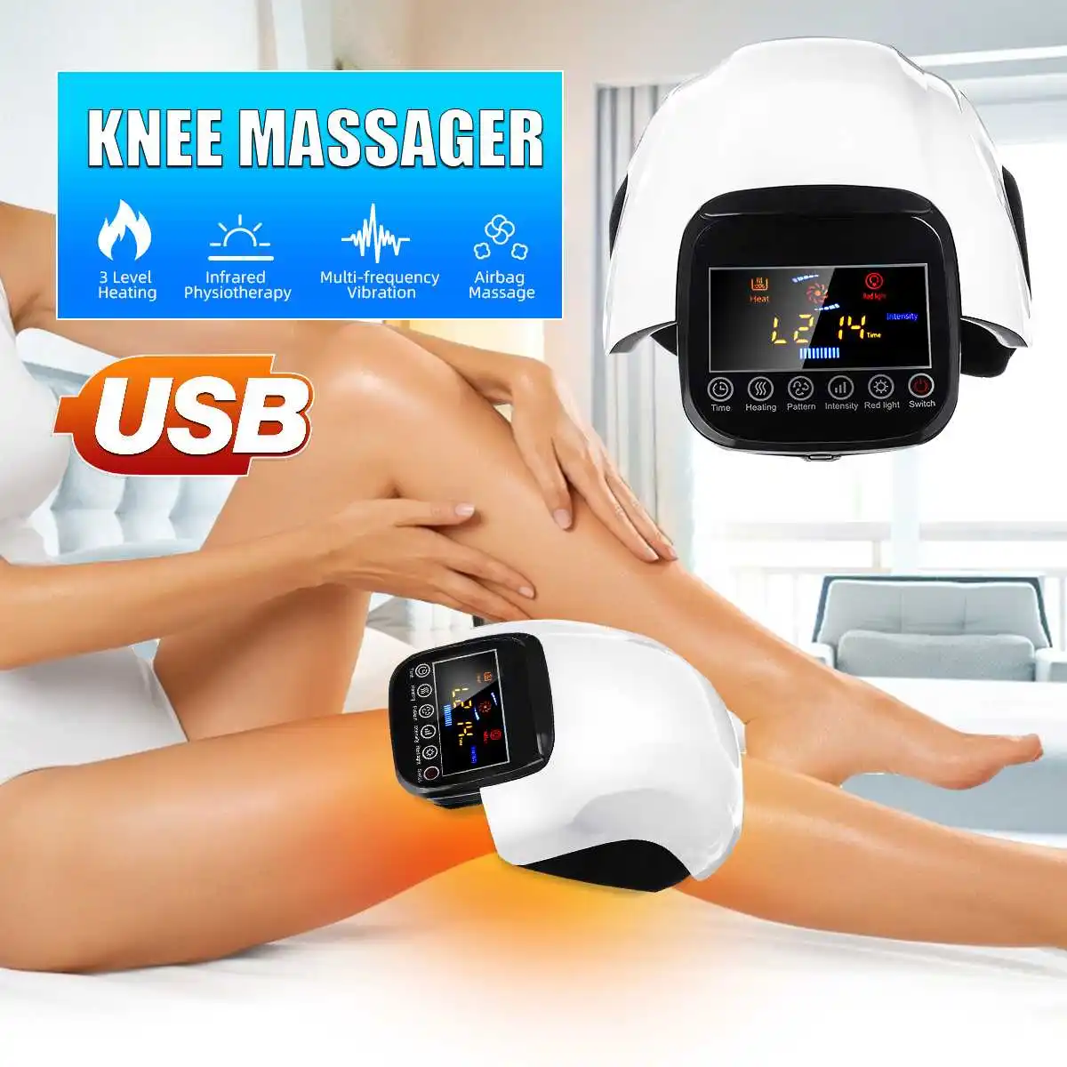 Knee Massager Joint Physiotherapy Massage Electric Vibration Heating Massage Pain Relief Rehabilitation Equipment Foot Care Tool
Knee Massager Joint Physiotherapy Massage Electric Vibration Heating Massage Pain Relief Rehabilitation Equipment Foot Care Tool