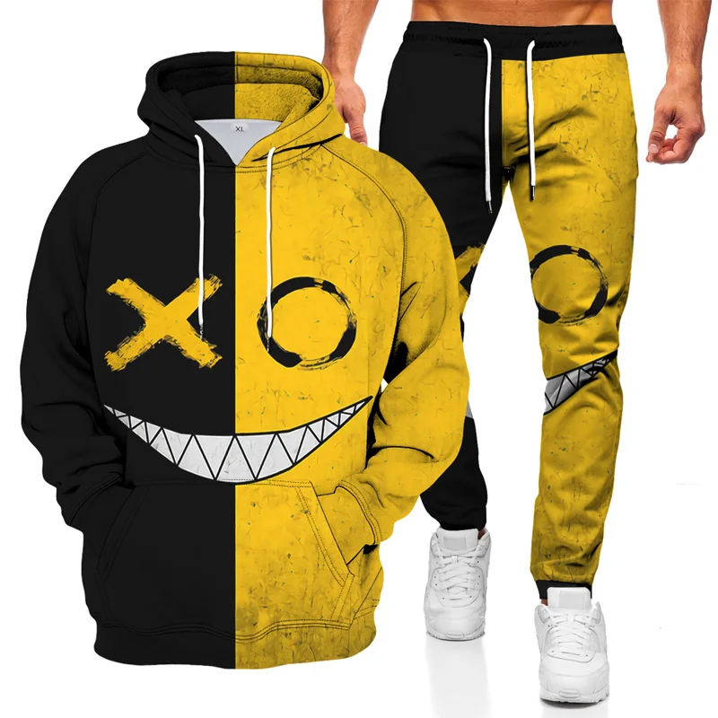 Men's hooded sweater autumn/winter 2021 new trend smiley face 3D printed hooded sweater casual sports suit two-piece suit
Men's hooded sweater autumn/winter 2021 new trend smiley face 3D printed hooded sweater casual sports suit two-piece suit