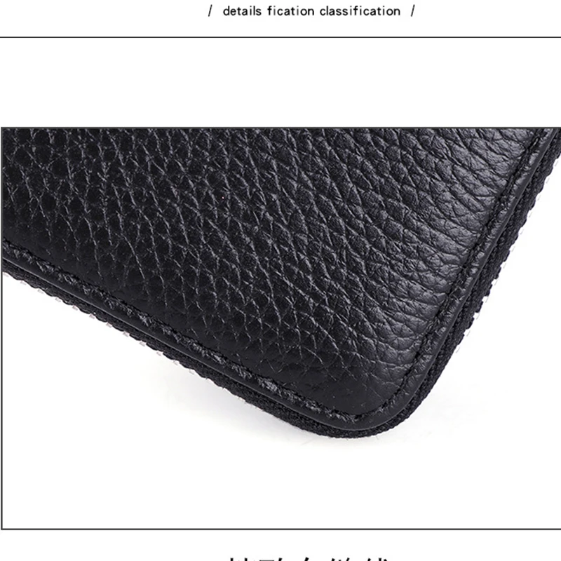 Women Purse Wallet Genuine Leather Wallets Female Safety Anti Theft Purses Short ID Card Holders Carteras leather Solid Black | Багаж и