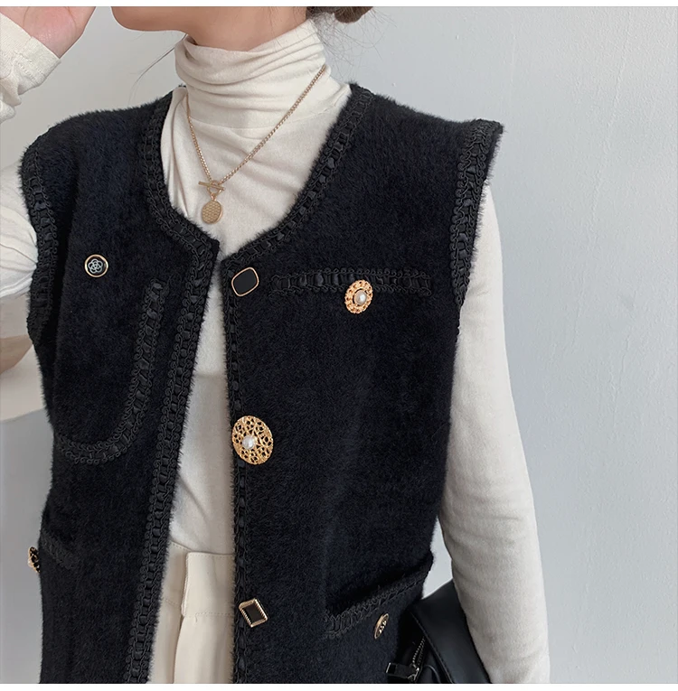Korean 2020 Winter Knitted Thick Women Chalas Mujer O-neck Single Breasted Long Shrug Imitation Mink Fur Long Coat Vintage Vadim
Korean 2020 Winter Knitted Thick Women Chalas Mujer O-neck Single Breasted Long Shrug Imitation Mink Fur Long Coat Vintage Vadim
