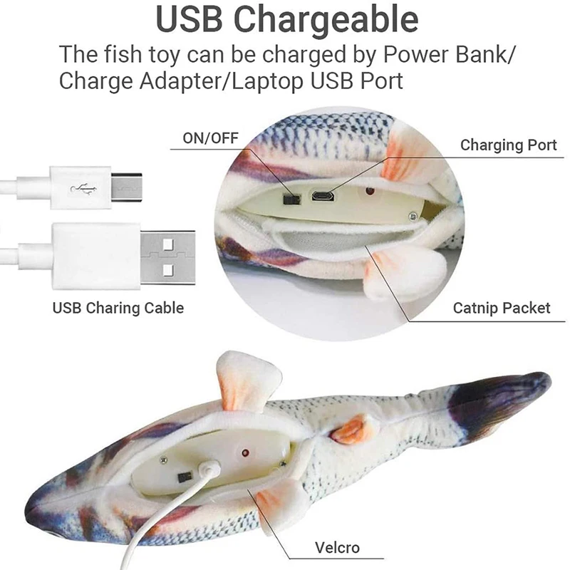 Electronic Pet Cat Toy Electric USB Charging Simulation Fish Toys for Dog Cat Chewing Playing Biting Supplies
Electronic Pet Cat Toy Electric USB Charging Simulation Fish Toys for Dog Cat Chewing Playing Biting Supplies