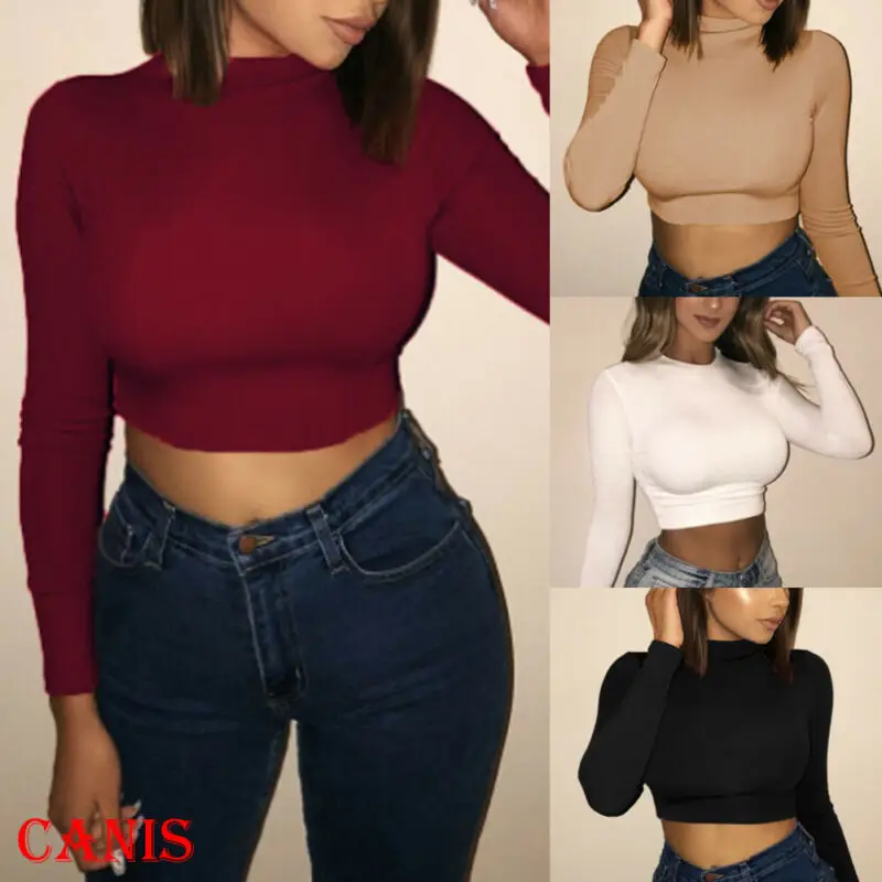 2020 Fashion Women Long Sleeve Solid Slim Short Shirts Crop Tops Bodycon Skinny Sexy Blouse Tops Female Shirt Clubwear
2020 Fashion Women Long Sleeve Solid Slim Short Shirts Crop Tops Bodycon Skinny Sexy Blouse Tops Female Shirt Clubwear