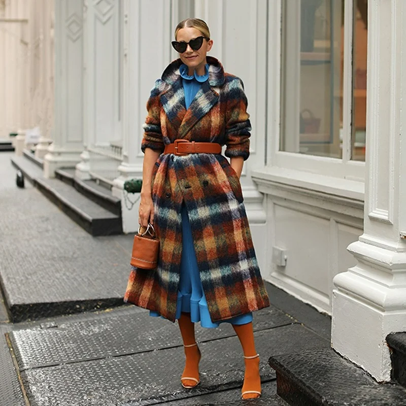 New Women's Autumn and Winter Plaid Wool Coat Leisure Fashion Warm Wool Extended Coat Coats for Women Winter Coats Vintage
New Women's Autumn and Winter Plaid Wool Coat Leisure Fashion Warm Wool Extended Coat Coats for Women Winter Coats Vintage