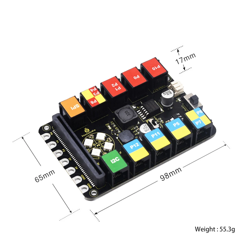 Keyestudio EASY Plug Shield For Micro bit V1.1 EASY Plug and RJ11 6P6C Interface
Keyestudio EASY Plug Shield For Micro bit V1.1 EASY Plug and RJ11 6P6C Interface