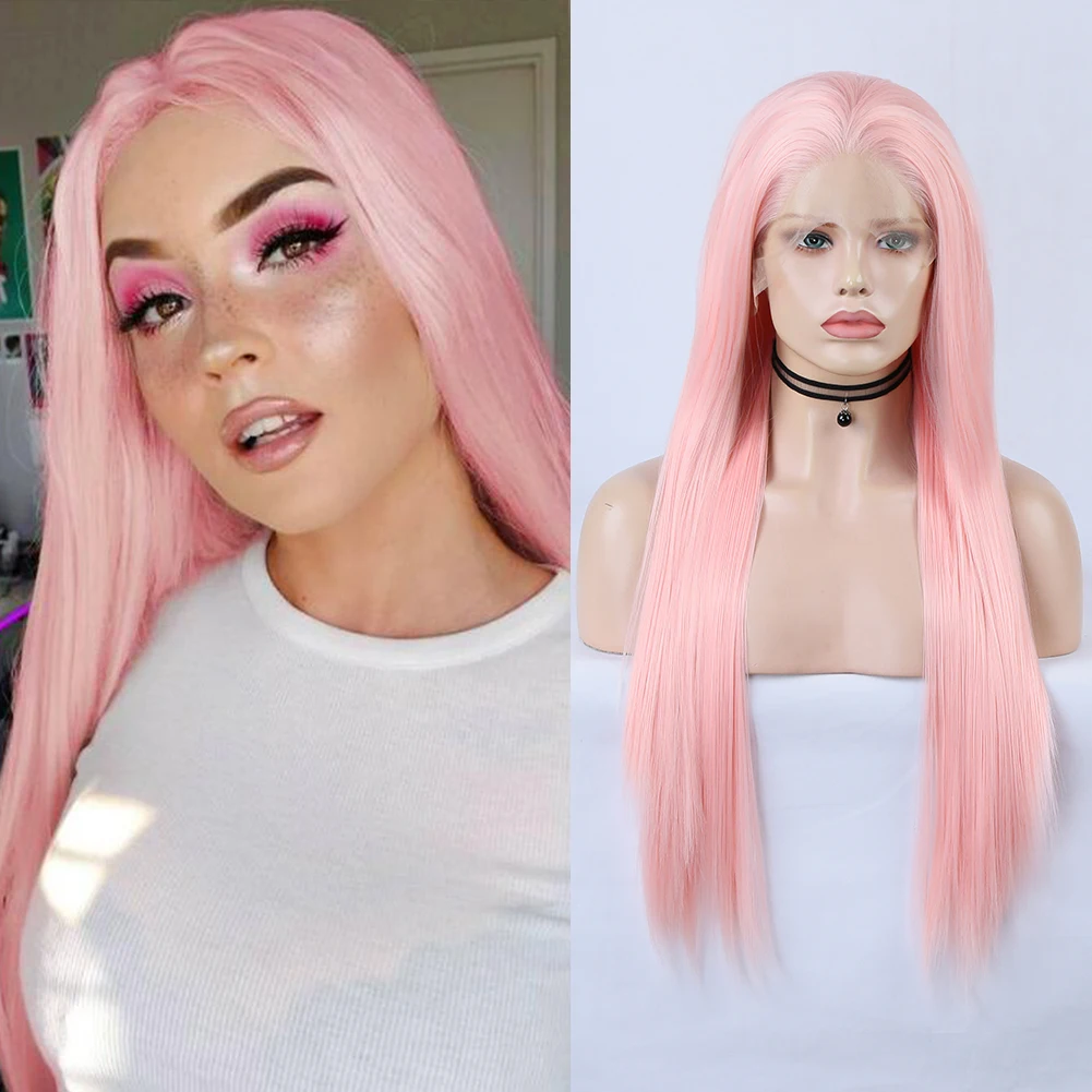 Long Silky Straight Wig Synthetic Lace Front Wigs for Women Pink Hair Cosplay Wig High Temperature Fiber Lace Wigs Free Part
Long Silky Straight Wig Synthetic Lace Front Wigs for Women Pink Hair Cosplay Wig High Temperature Fiber Lace Wigs Free Part