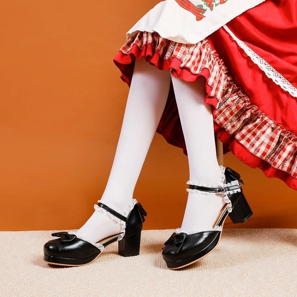 Hot Sale US4-13 Womens Lolita Mid Heel Round Toe Bowknot Lace Kawaii Cosplay Shoes Plus Size 34-48 Girls Mary Janes New 2021
Hot Sale US4-13 Womens Lolita Mid Heel Round Toe Bowknot Lace Kawaii Cosplay Shoes Plus Size 34-48 Girls Mary Janes New 2021