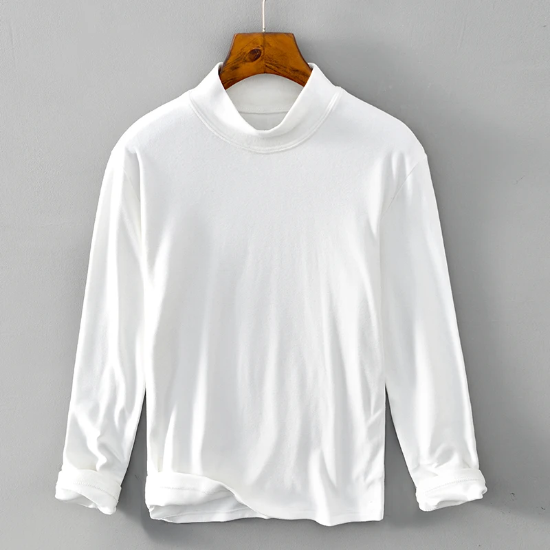New Designer Long-sleeved Casual Half-high Collar White T-shirt For Men Fashion Brand T Shirts Men Camisa Masculina Chemise
New Designer Long-sleeved Casual Half-high Collar White T-shirt For Men Fashion Brand T Shirts Men Camisa Masculina Chemise