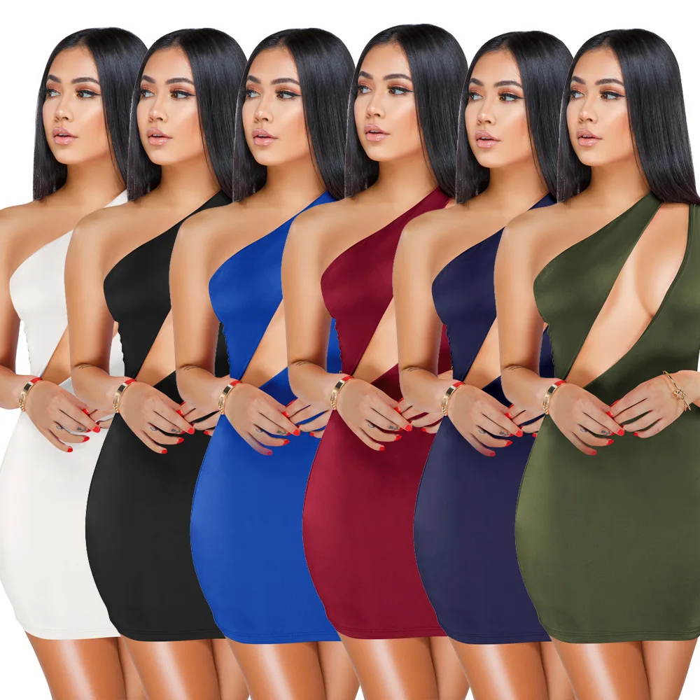 Women's Tube Top Dress Summer Hot Solid Color Spring One-Shoulder Sexy Dress Six Colors
Women's Tube Top Dress Summer Hot Solid Color Spring One-Shoulder Sexy Dress Six Colors