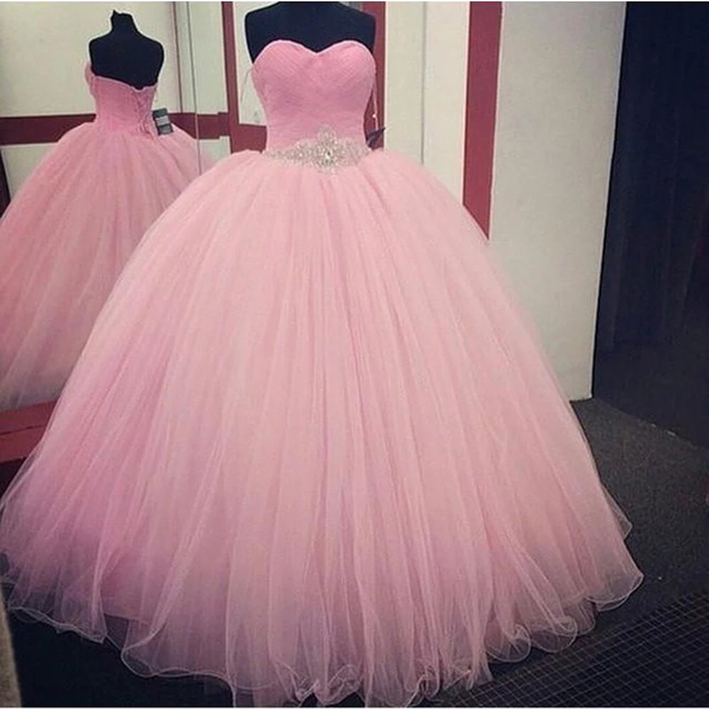 Pleated Tulle Quinceanera Dress Crystal Beaded Ball Gown Sweetheart Sweet 16 Prom Dresses
Pleated Tulle Quinceanera Dress Crystal Beaded Ball Gown Sweetheart Sweet 16 Prom Dresses