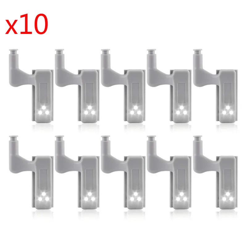 

10Pcs Cabinet Closet Automatic Hinge LED Sensor Light For Kitchen Livingroom Bedroom Cabinet Cupboard Closet cool white lamp